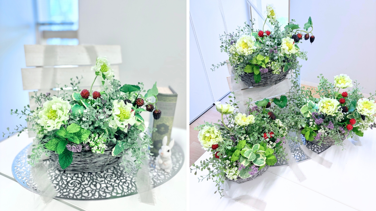 新潟県,上越市,フラワーアレンジメント教室,造花,アーティフィシャルフラワー,アーティフィシャルフラワー教室,ペンタスモア